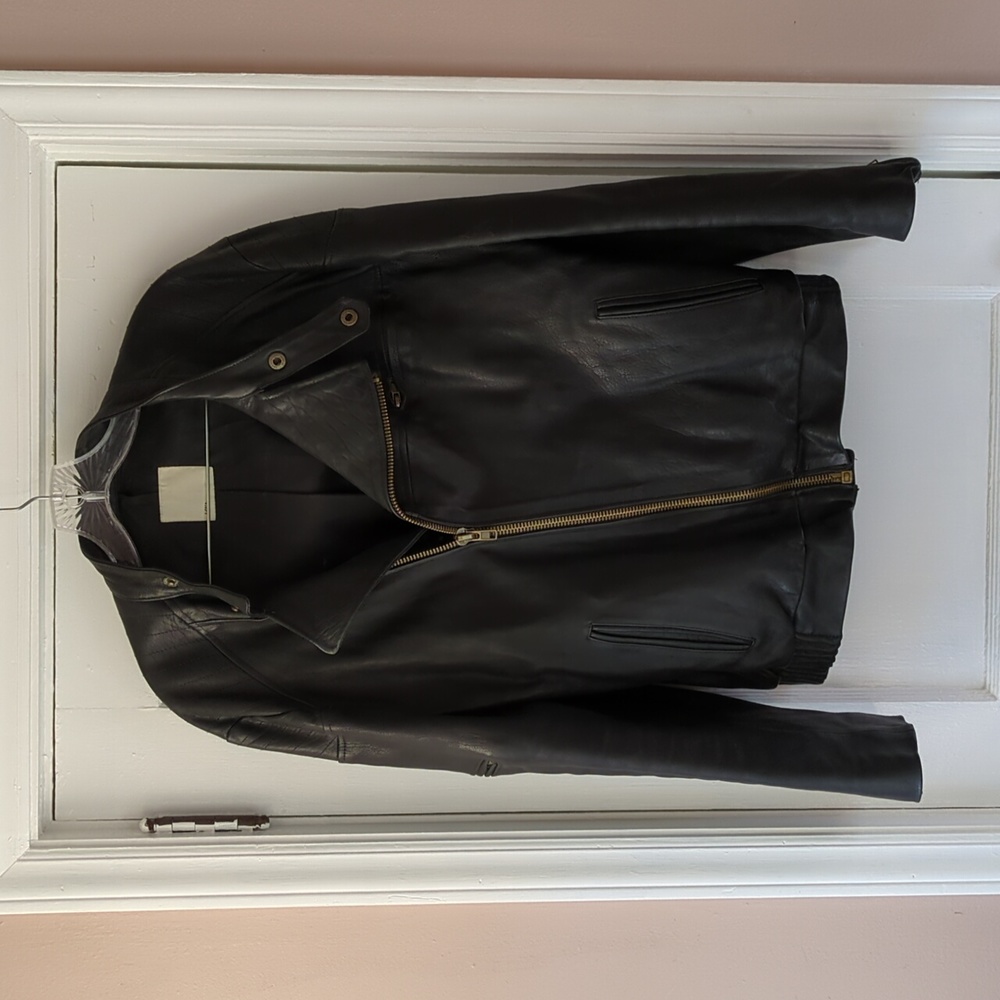 Lova Black Leather Motorcycle Jacket Made in USA